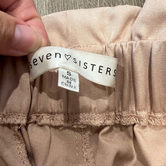 Dusty Rose Sateen High Waisted Paper Bag Style Trousers - Picture 4 of 12